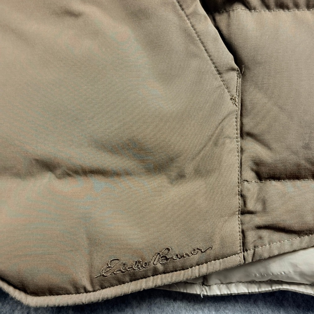 Eddie Bauer Men's Puffer Vest XL Brown Vintage Goose Down Quilted Outdoors - Picture 15 of 16